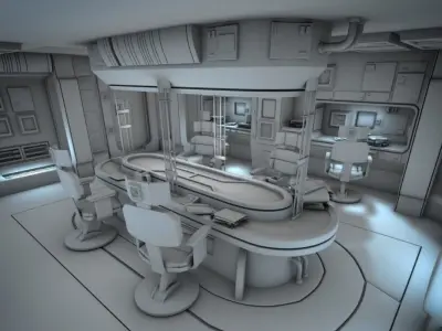 Futuristic Room 3D model purchase