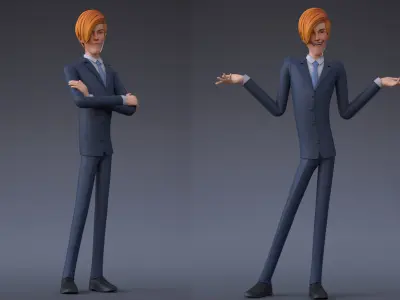 Mickey Cartoon Character  Low-poly 3D model