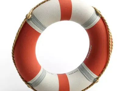 Nautical Lifebuoy Safety Ring Prop Low-poly 3D model