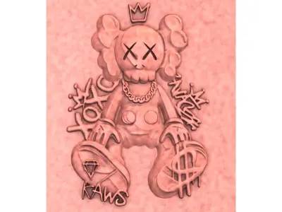 Kaws Street Art Poster Home Decor 3D print model