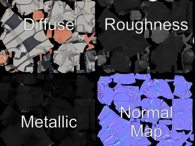 Futuristic SciFi Female Character Rigged and Animated Low-poly 3D model