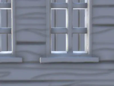 Western house with terraces and roof window 3 - USA ACW War 3D print model