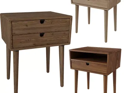 Mid Century Nightstand bedside table 3D model