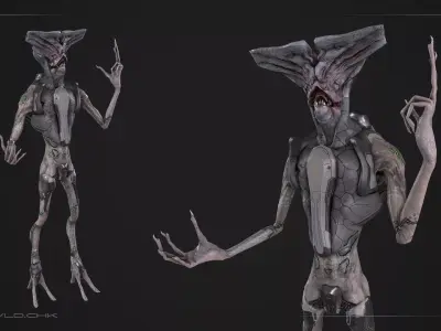 Aidar - StrangerCyborg Low-poly 3D model