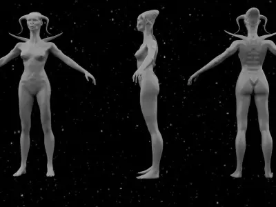 female alien model 3D model