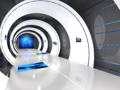 Futuristic Exhibition Tunnel 3D model