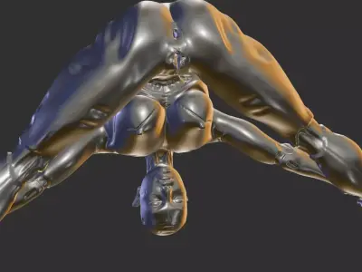 Sci-Fi Pin-Up Robo-Waifu 3D Print Model STL 3D print model