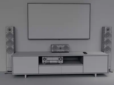 Audiovisual product collection Low-poly 3D model Low-poly 3D model