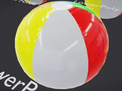 Beach Ball JFG V2 Low-poly 3D model