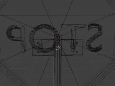 Rusted STOP Sign Low-poly 3D model