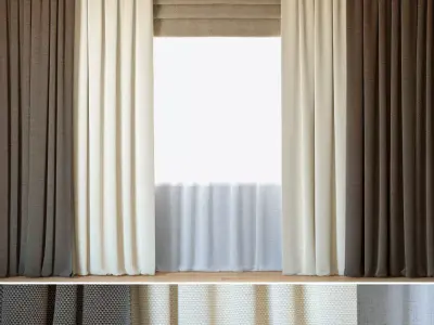 Curtains 28 Curtains with Tulle ROHI Novum 3D model