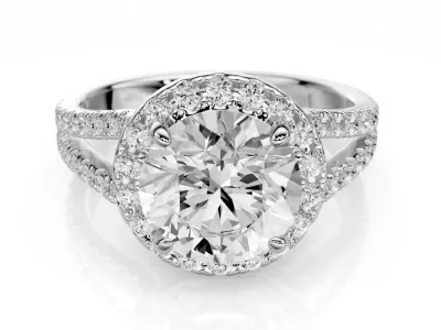Engagement ring Elena   1-50ct 3D print model