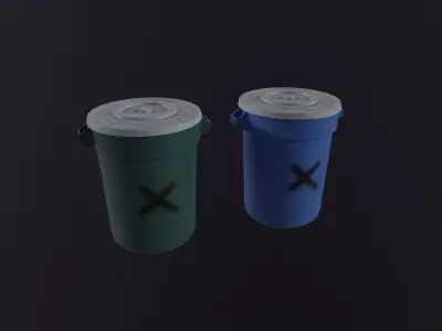 Trash Can 3D Model Low-poly 3D model