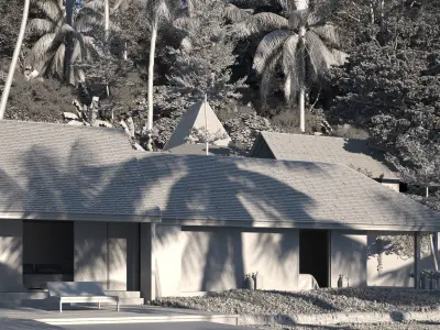 Exterior Scene of Balinese Villa 3D model