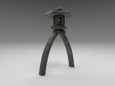 Kenrokuen japanese lantern Low-poly 3D model