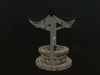 Stylized Water Well  Low-poly 3D model