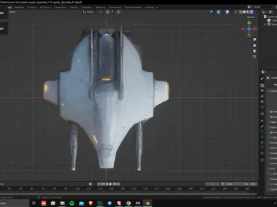 Low Poly Game Ready Spaceship 01 3D model