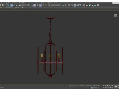 Pillar Chandelier Low-poly 3D model