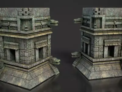 Mayan Temple Wall Modulars 02 250726 Low-poly 3D model