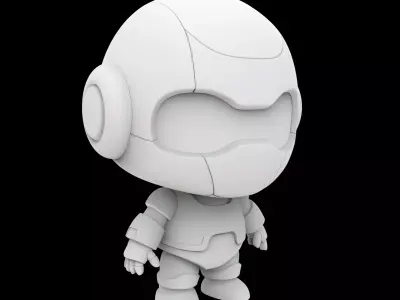 Cute Chibi Robot Figurine 3D Print Model 3D print model