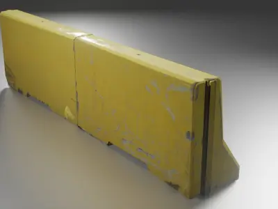 low-poly barrier barricade Low-poly 3D model