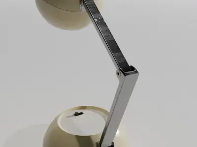 Retro Tan Office Lamp Poseable 3D model