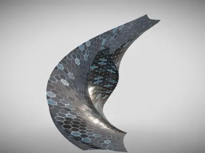 Twisted Alien Skyscraper 3D model