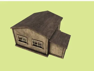 Western House 02 - Wild West Building - Backdrop Full Perm Low-poly 3D model