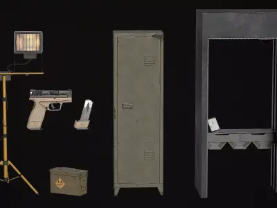 Military Pack Low-poly 3D model