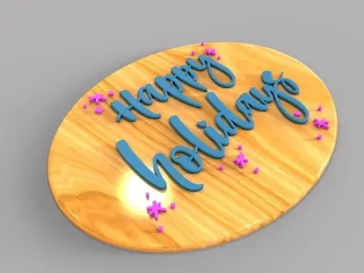 Holiday Greetings Plate 3D print model