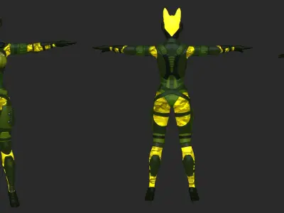 exosuit fighter women 3D model
