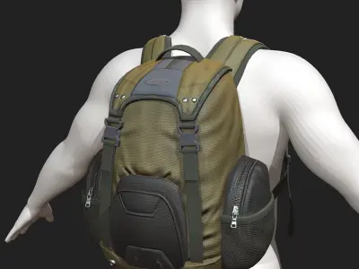 Backpack Camping scifi Generic ver2 Low-poly 3D model