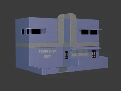 Front Page Cafe 3D Model Vice City Low-poly 3D model