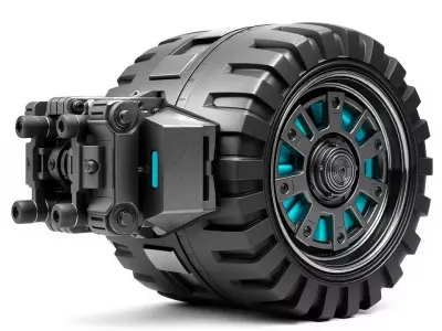 Futuristic Robotic Wheel with Hub Assembly Model Pack Low-poly 3D model