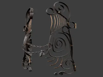 Broken Gate Low-poly 3D model