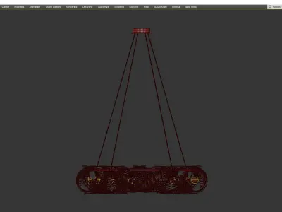 Aviva Stanoff for Currey Co Queenbee Palm Ring Chandelier Low-poly 3D model