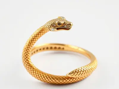 Luxurious Golden Serpent Bracelet model pack Low-poly 3D model