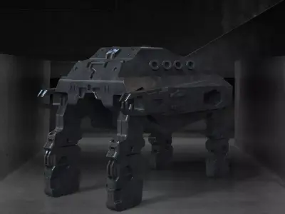 Space transporter scifi postapo vihicle alien  3D model