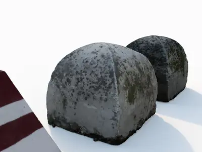 Street concrete barrier set 3D model