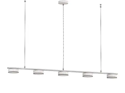 Five Headlights Linear Chandelier 3D model