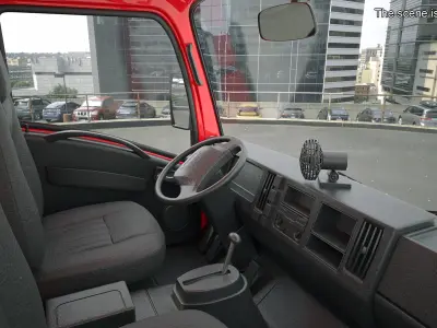 Truck Crane Manipulator ISUZU NPR Red 