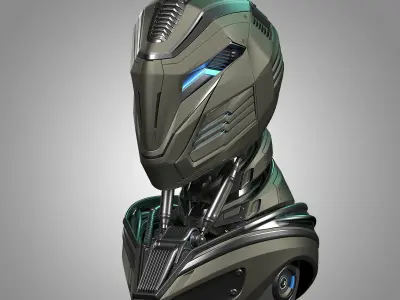 Robot Head Set - Futuristic Cyber Collection  3D Model Pack