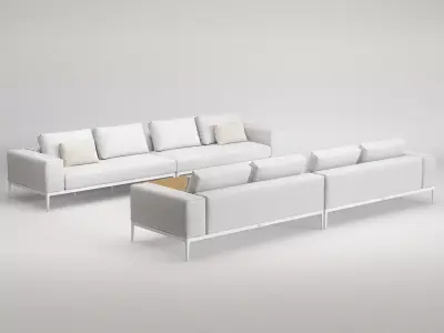 Outdoor Sofas and Table Set 3D model