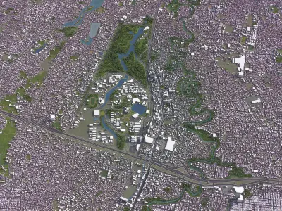 Depok - 3D City Model Low-poly 3D model