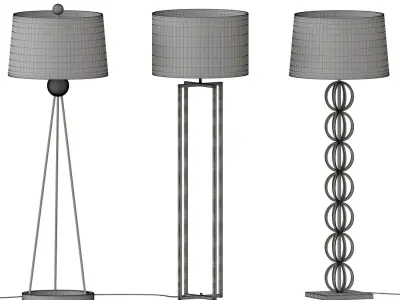 floor lamp set 01 3D model