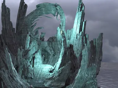 Man of steel  crystal serpents cliff 3D model