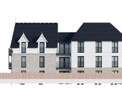 Modern European Gable House Low-poly 3D model