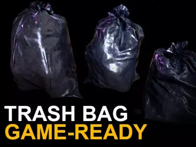 Trash bag Game Ready Low-poly 3D model