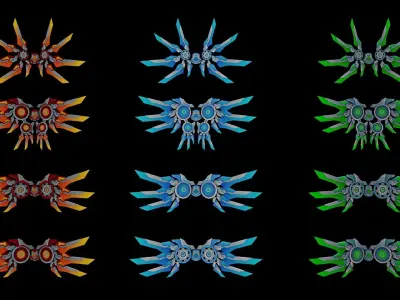 Mecha Wings - Icarus Project Low-poly 3D model