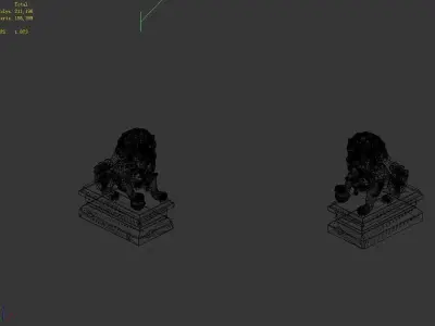 Stone Carving - Stone Lion 63 3D model